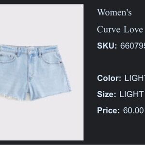 Abercrombie & Fitch Light Blue Denim Cutoff Shorts